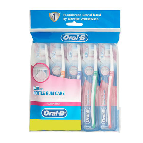 Oral-B Toothbrush (Ultrathin, 0.01mm Gentle Gum Care) 3+2's