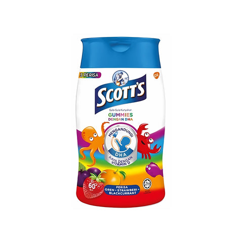 Scott's DHA Gummies (Orange, Strawberry, Blackcurrant Flavour) 60's