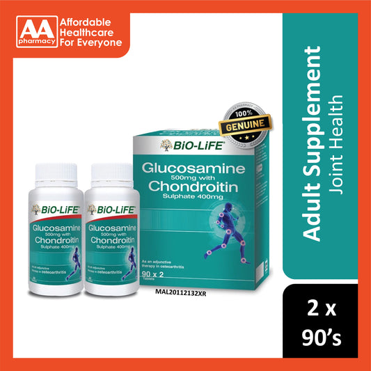 Bio-Life Glucosamine 500mg with Chondroitin Sulphate 400mg Tablet 2x90's