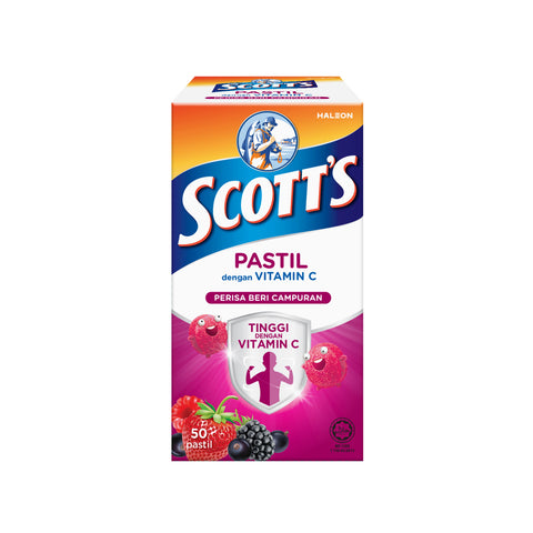 Scott's Pastilles with Vitamin C (Mixed Berries Flavour) 50's