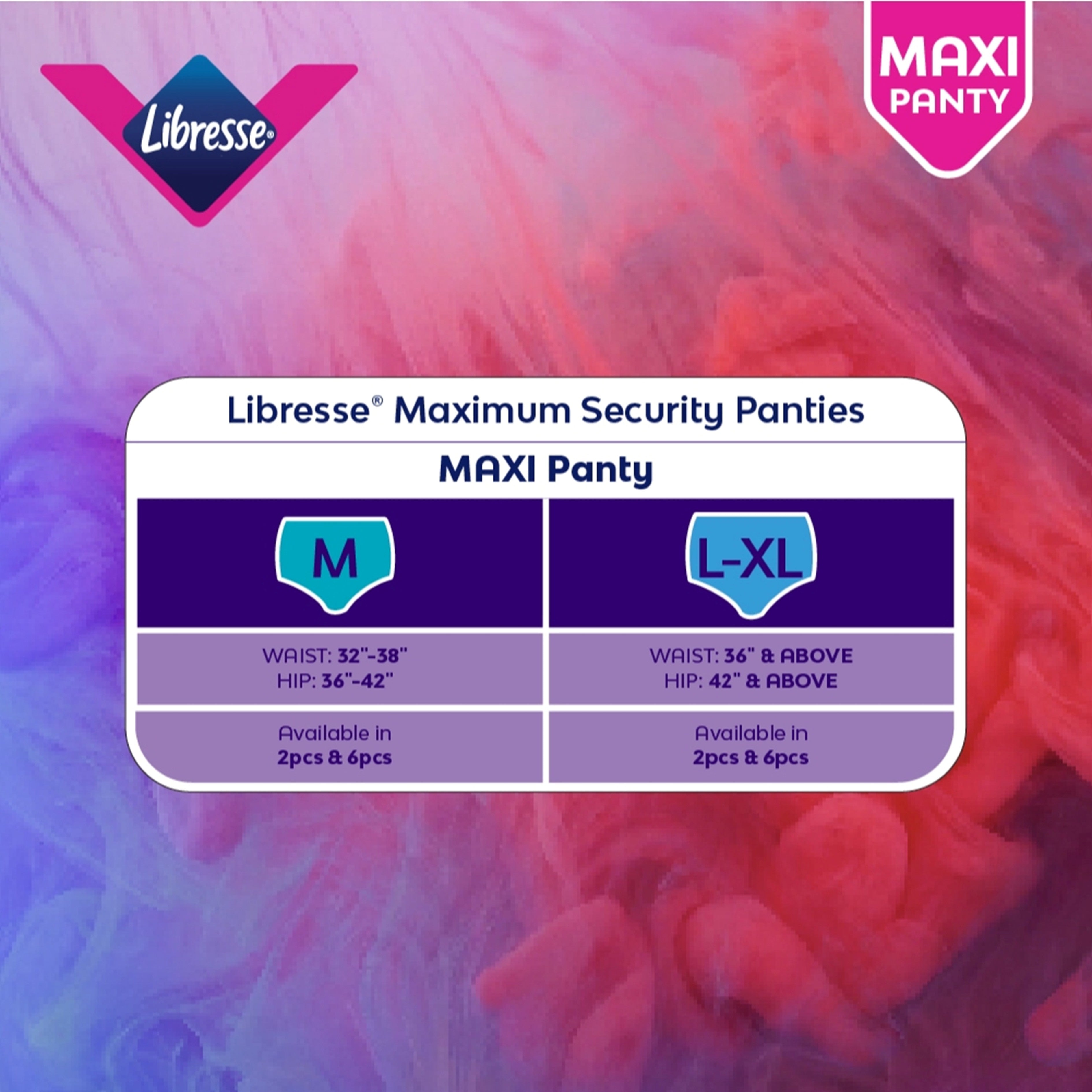 Libresse Maxi Disposable Panties (Size L-XL, Hip 42-50) 6's