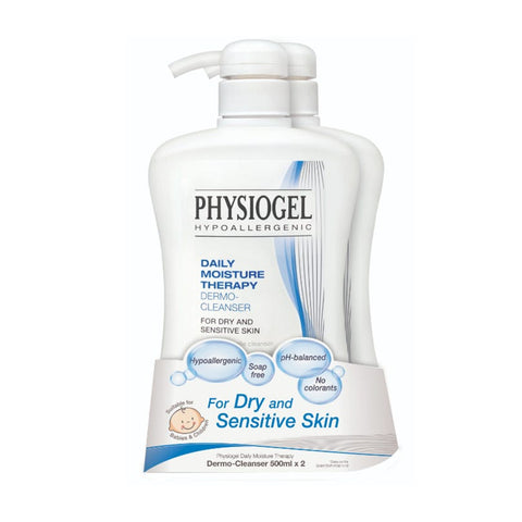Physiogel Hypoallergenic Daily Moisture Therapy Dermo-Cleanser 2x500mL [Twinpack]