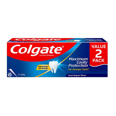 Colgate Maximum Cavity Protection (Great Regular Flavour) Toothpaste 225gx2's [Twinpack]