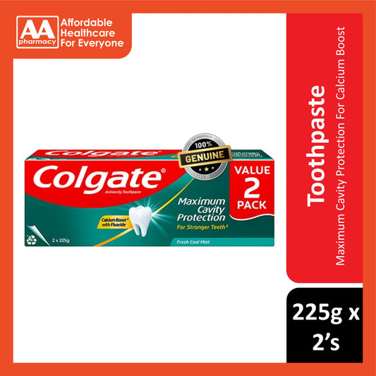 Colgate Maximum Cavity Protection (Fresh Cool Mint) Toothpaste 225gx2's [Twinpack]