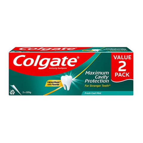 Colgate Maximum Cavity Protection (Fresh Cool Mint) Toothpaste 225gx2's [Twinpack]