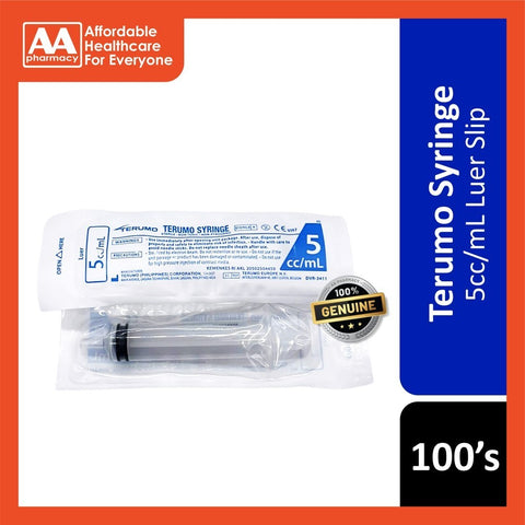 Terumo Syringe 5cc/mL 100's (Luer Slip)
