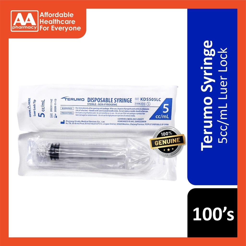 Terumo Syringe 5cc/mL 100's (Luer Lock)