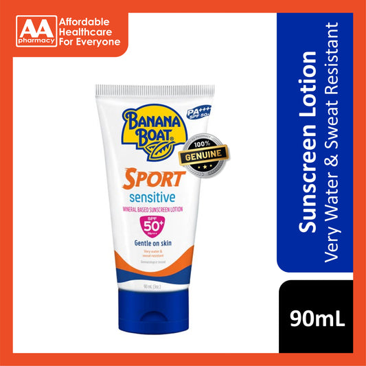Banana Boat Sport Sensitive Mineral Based Sunscreen Lotion SPF50+ 90mL