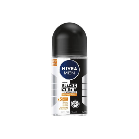 Nivea Men Black and White Invisible Ultimate Impact 72H Anti-Perspirant Roll On 50mL