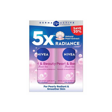 Nivea Pearl and Beauty Shave-less 72H Anti-Perspirant Roll On 50mLx2's [Twinpack]