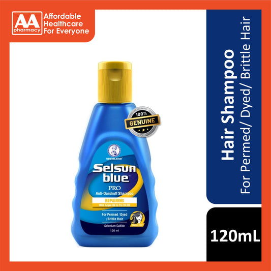 Selsun Blue PRO Anti-Dandruff Shampoo 120mL (Repairing with Argan Oil & Pro Vit B5)