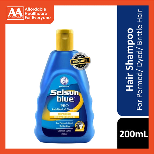 Selsun Blue PRO Anti-Dandruff Shampoo 200mL (Repairing with Argan Oil & Pro Vit B5)
