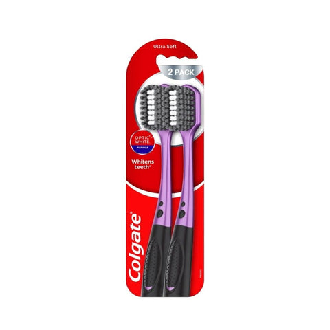 Colgate Toothbrush (Optic White Purple, Ultra Soft) 2's