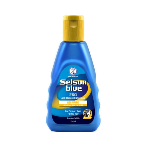 Selsun Blue PRO Anti-Dandruff Shampoo 120mL (Repairing with Argan Oil & Pro Vit B5)