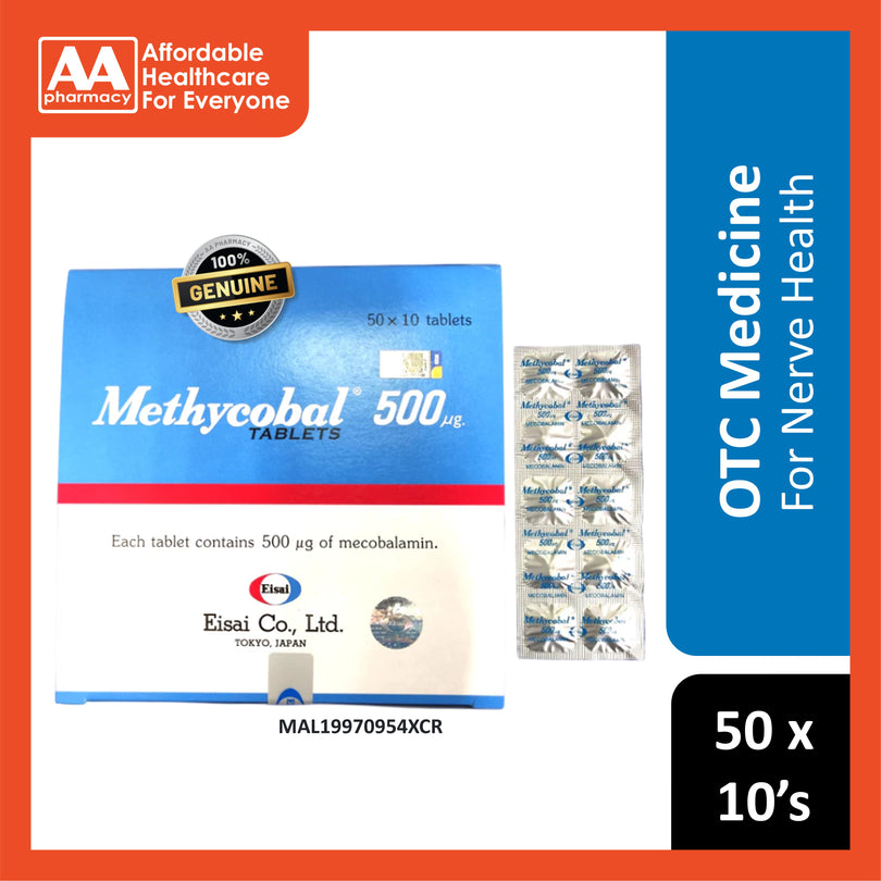 Methycobal 500mcg Mecobalamin Tablet 50x10's – AA Pharmacy