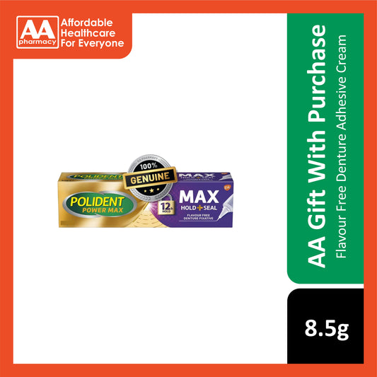 [NOT FOR SALE] AA FG: Polident Power Max (Max Hold + Seal) Denture Adhesive Cream 8.5g (Flavour Free)