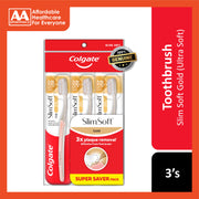 Colgate Toothbrush (Slim Soft Gold, Ultra Soft) 3's