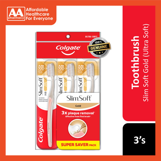 Colgate Toothbrush (Slim Soft Gold, Ultra Soft) 3's