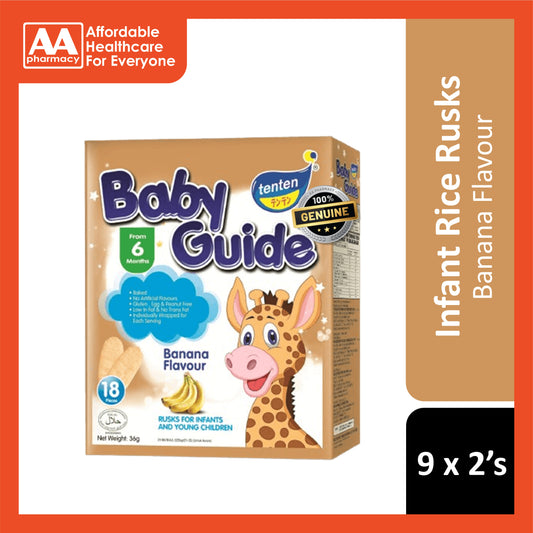 Tenten Baby Guide Rice Rusks (Banana) 36g 9x2's - For 6 Months+