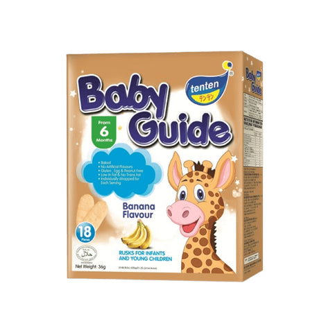 Tenten Baby Guide Rice Rusks (Banana) 36g 9x2's - For 6 Months+