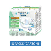 Absorba Conti-Fit Soft Adult Diapers Size XL 8's (110-150cm / 43-59 inches) [8 Packs/Carton]