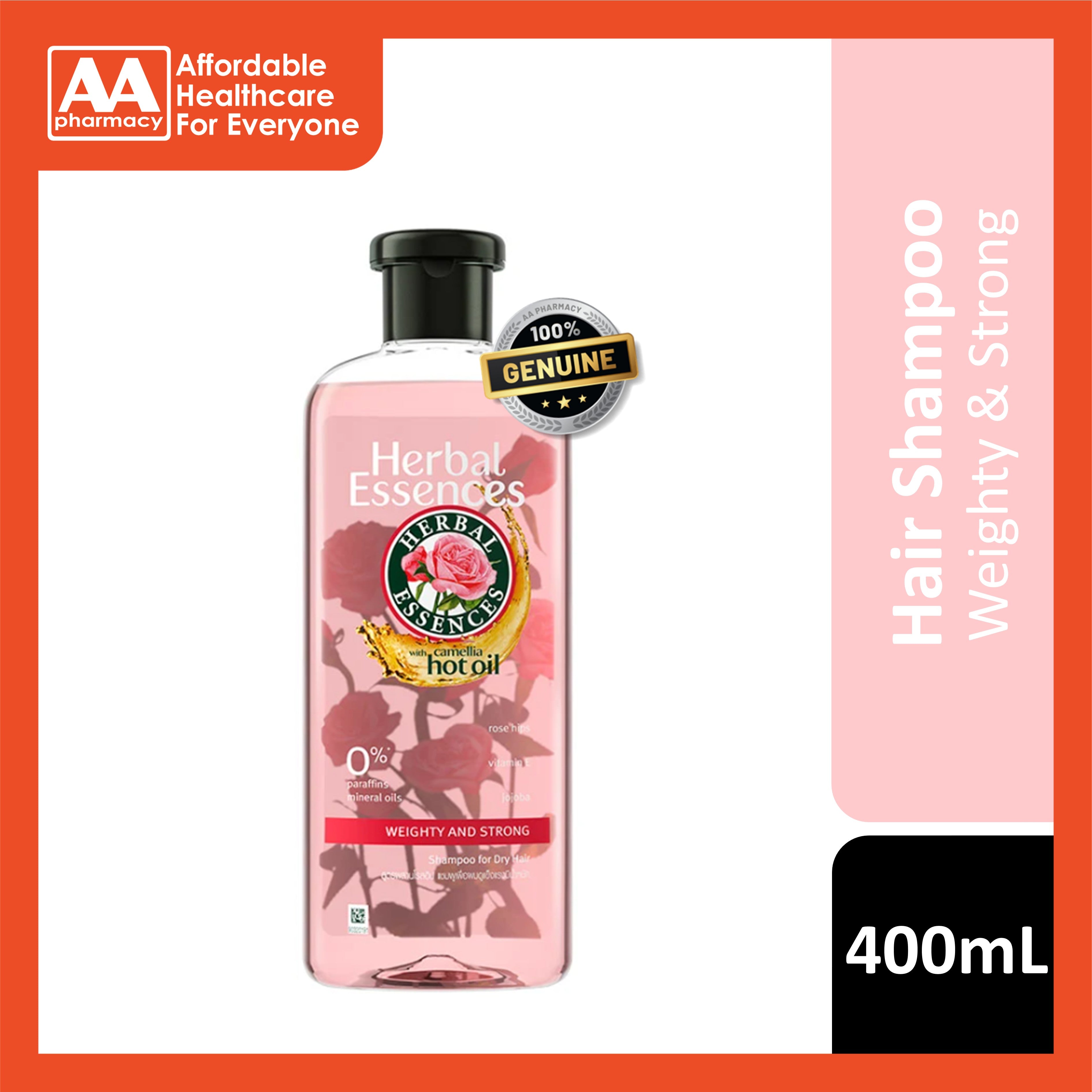 Herbal Essences (Rosehip and Jojoba - Weighty and Strong) Shampoo 400mL (With Camellia Hot Oil)