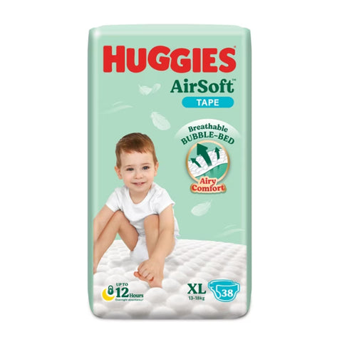 Huggies Air Soft Baby Tape Diapers Size XL 38's (For 13-18kg)