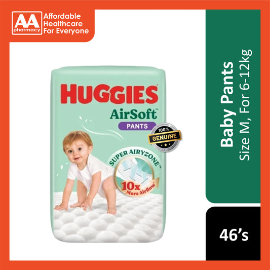 Huggies Air Soft Baby Pants Diapers Size M 46's (For 6-12kg)