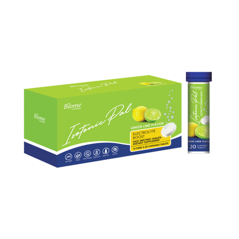 Biome Isotonic Pal Electrolyte Boost (Lemon Lime Flavour) Chewable Tablet 20's [Box of 10 tubes]