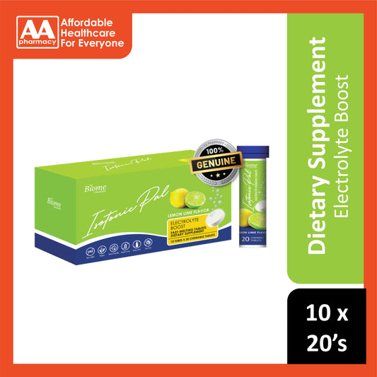 Biome Isotonic Pal Electrolyte Boost (Lemon Lime Flavour) Chewable Tablet 20's [Box of 10 tubes]