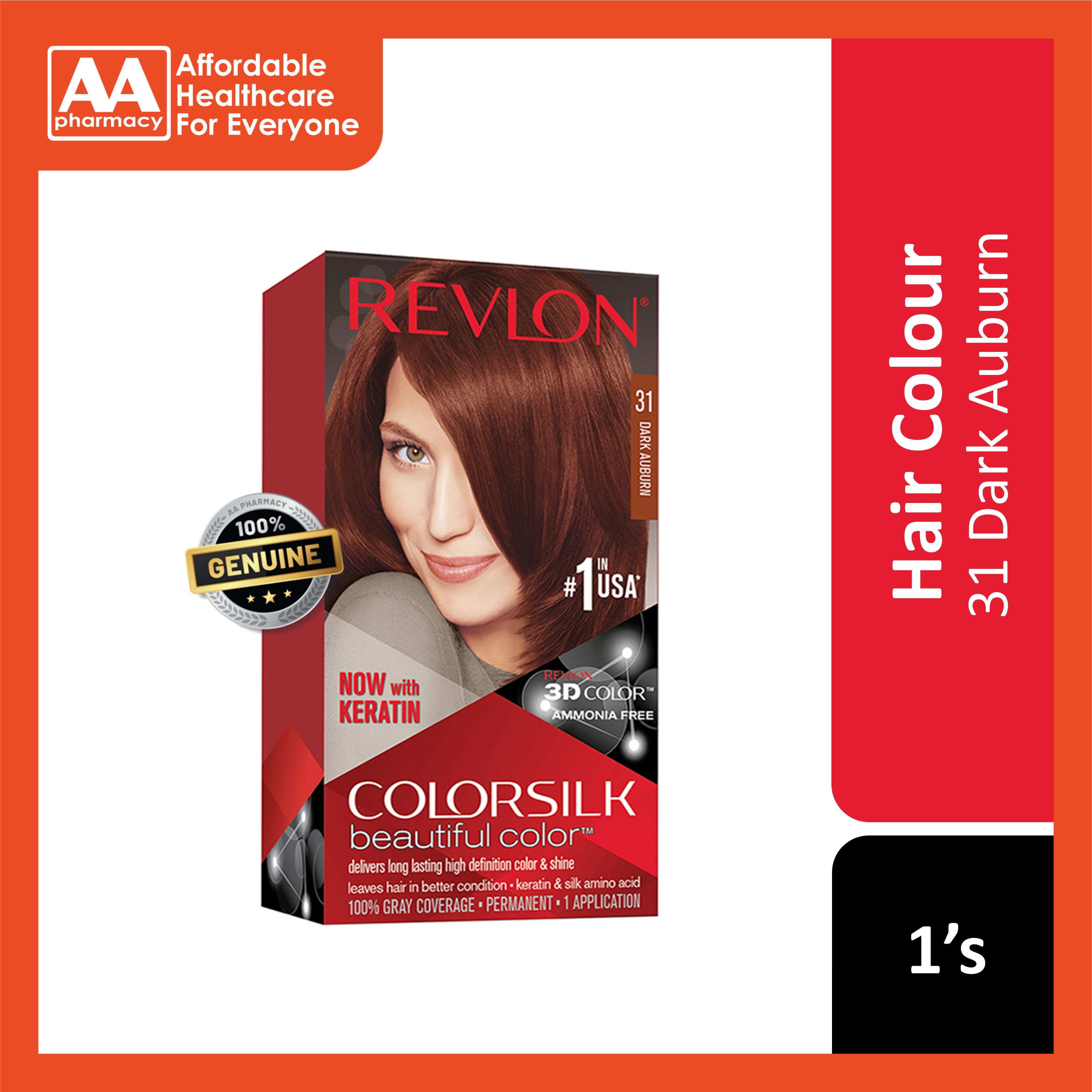 Revlon ColorSilk Beautiful Color 31 Dark Auburn