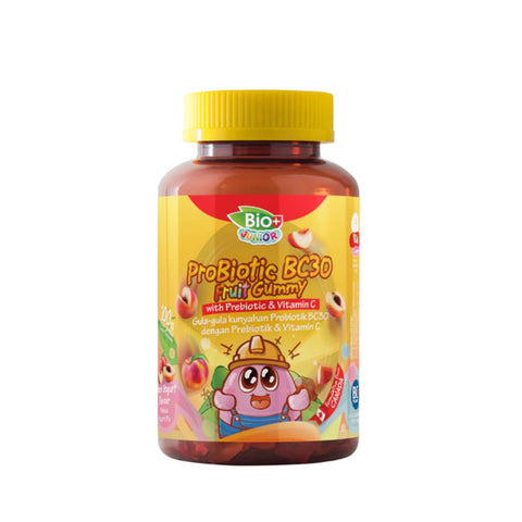 BioPlus Junior Probiotic BC30 Fruit Gummy with Prebiotic & Vitamin C 60's (Peach Yogurt Flavour)