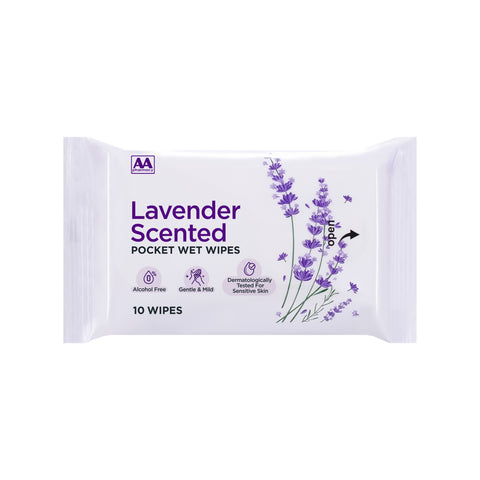 AA Lavender Scented Pocket Wet Wipes 3x10's