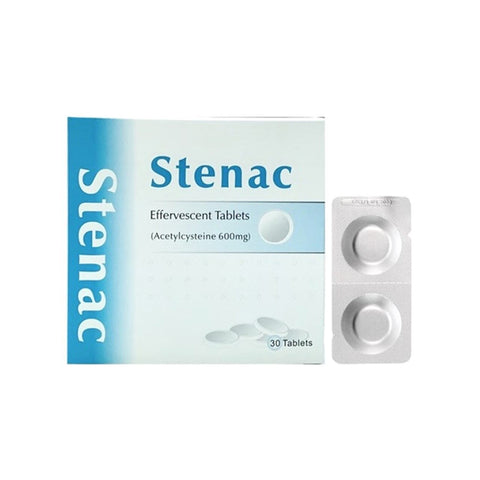 Stenac (Acetylcysteine 600mg) Effervescent Tablet 15x2's
