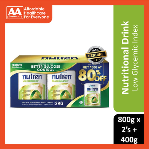 Nestlé Nutren GlucoBalance (Vanilla Flavour) 800gx2's + 400g