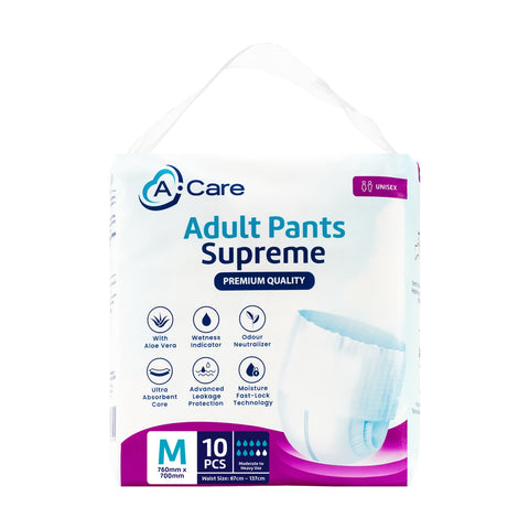 A-Care Supreme Adult Pants Size M 10's (67-137cm)