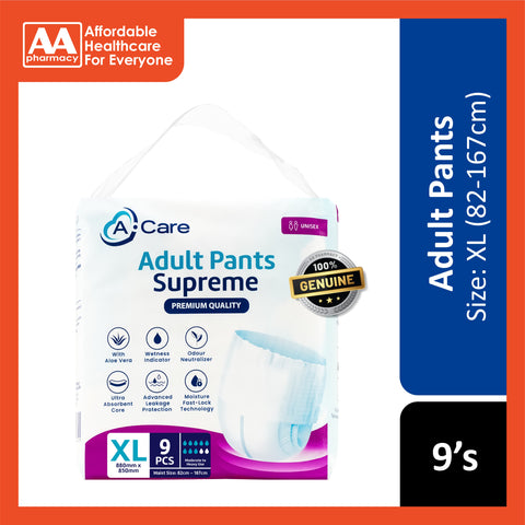 A-Care Supreme Adult Pants Size XL 9's (82-167cm)