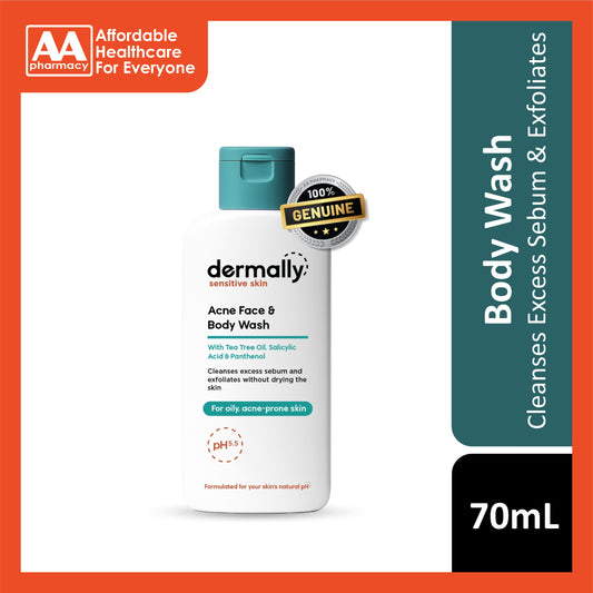 Dermally Sensitive Skin Acne Face and Body Wash 70mL