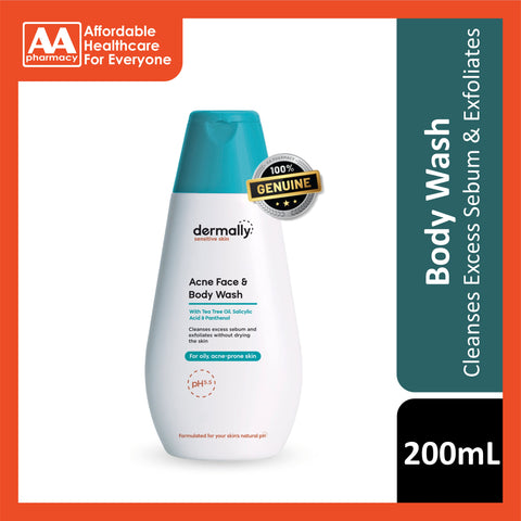 Dermally Sensitive Skin Acne Face and Body Wash 200mL