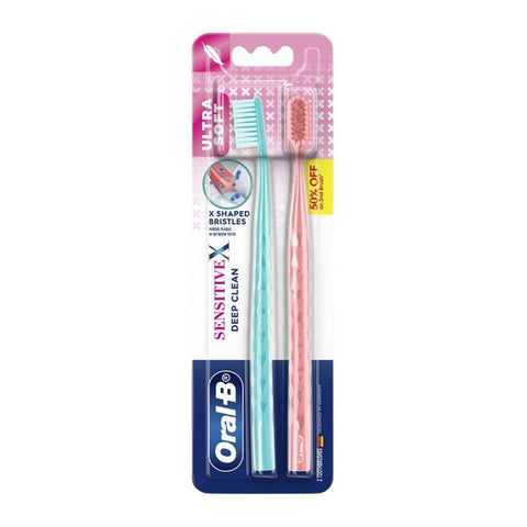 Oral-B Toothbrush (SensitiveX Deep Clean, Ultra Soft) 2's