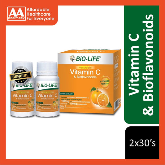 Bio-Life Non Acidic Vitamin C & Bioflavonoids Tablet (2X30's)
