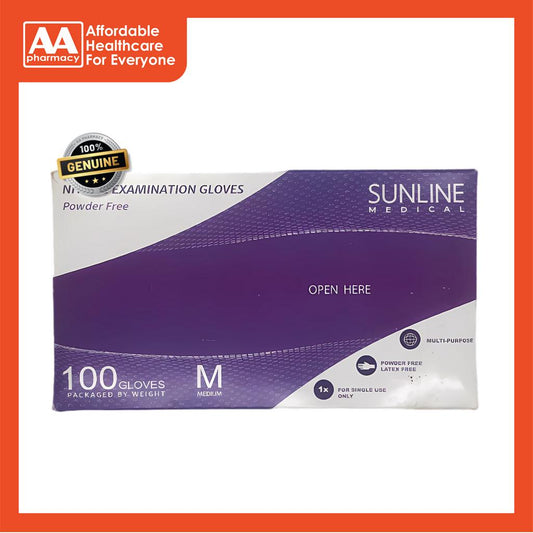 [CLEARANCE] AA Powder Free Nitrile Gloves Size: M (100PCS) Without Box
