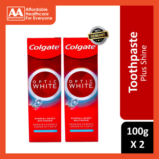 Colgate Toothpaste Optic White Plus Shine 100g Twin Pack