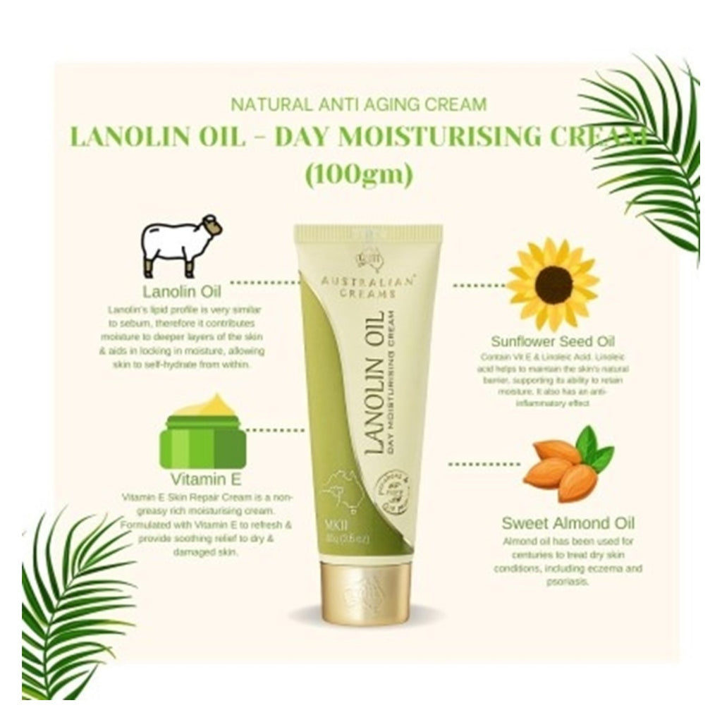G&M Australian Creams Lanolin Oil Day Cream 100g