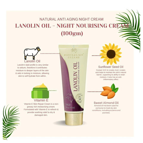 G&M Australian Creams Lanolin Oil Night Cream 100g