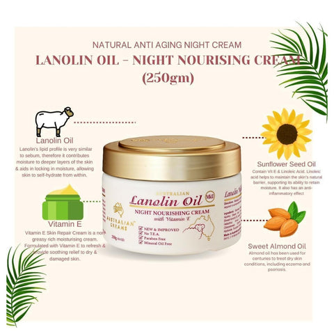 G&M Australian Creams Lanolin Oil Night Cream 250g