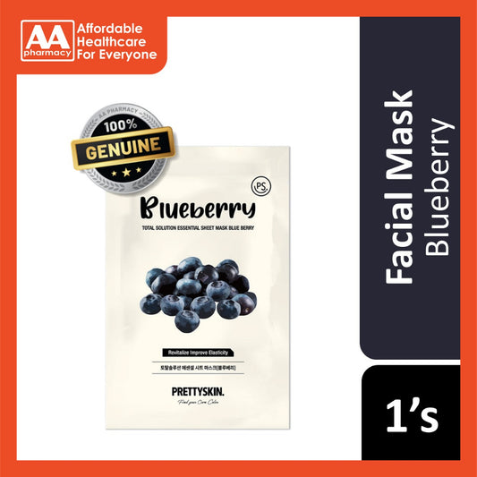 Pretty Skin Total Solution Essential Sheet Mask Blueberry