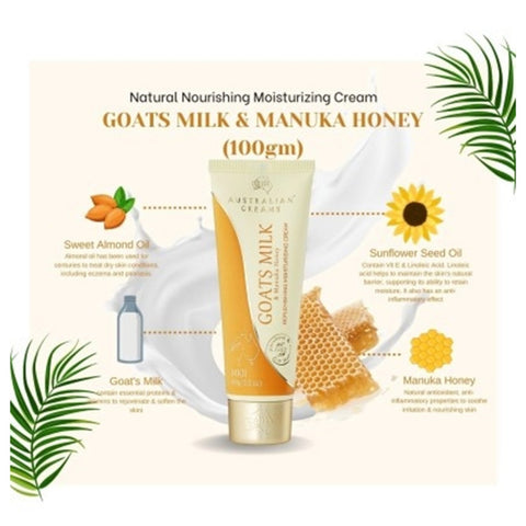 G&M Australian Goats Milk Replenishing Moisturizing Cream with Manuka Honey 100g