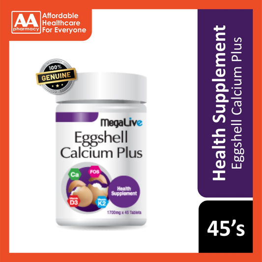 Megalive Eggshell Calcium Plus Tablets 2x45's
