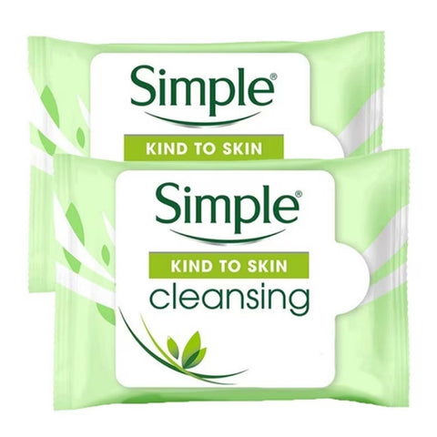 Simple Cleansing Facial Wipes 2x25's